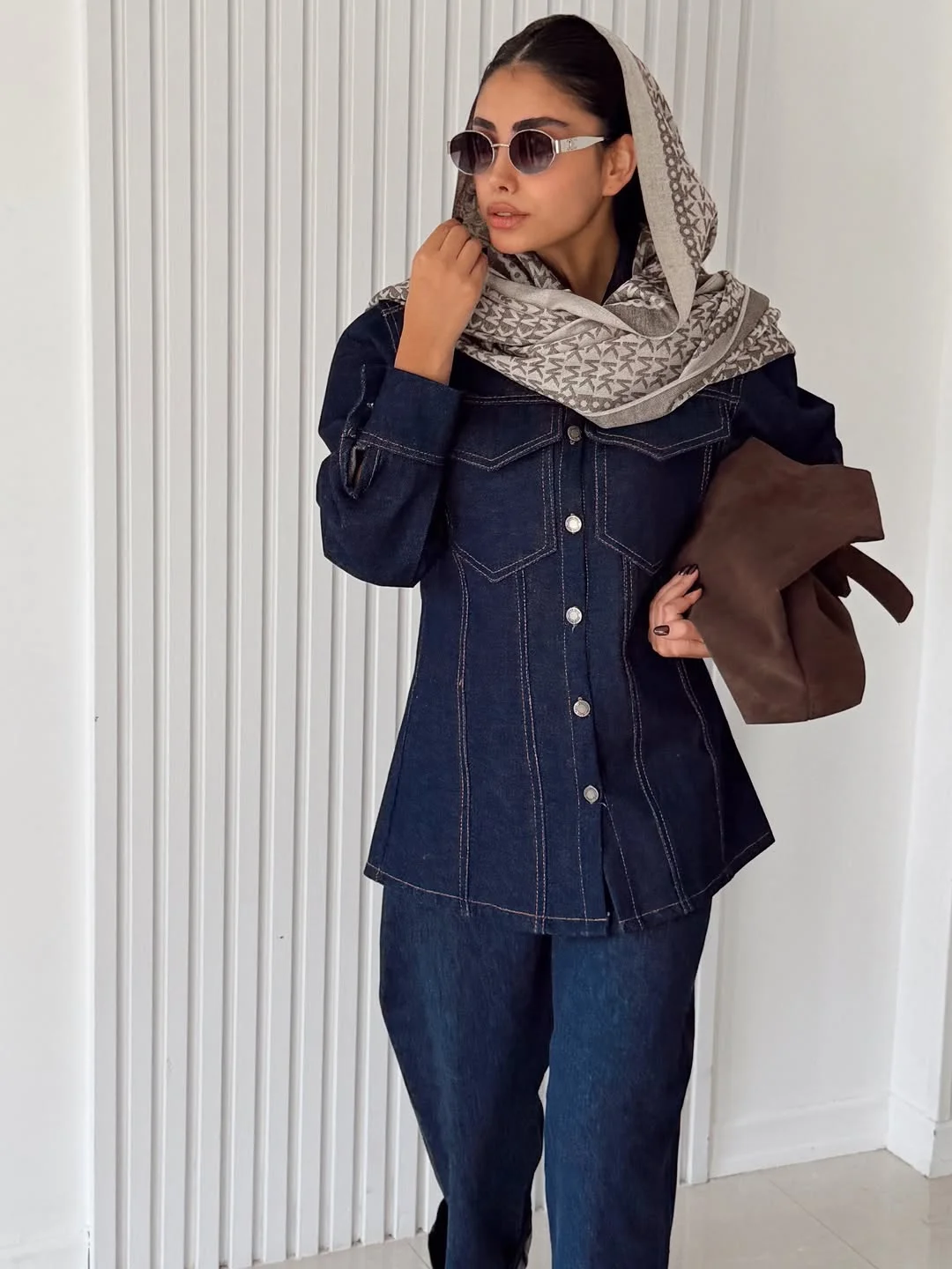19 fall fashion trends for women 2026 Dark Denim Sets and Elevated Scarf Styling
