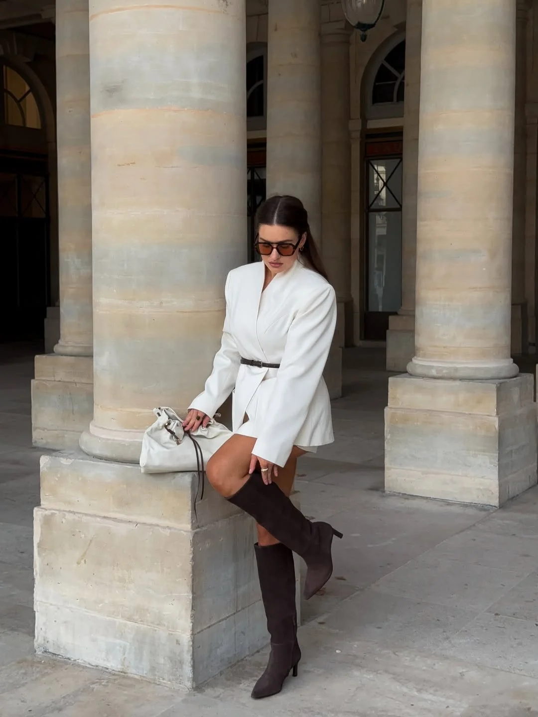 19 fall fashion trends for women 2026 Structured White Blazers and Tall Boots