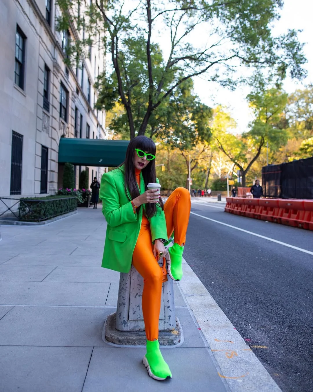 18 fall streetwear outfits NYC 2026 Bold Neon Color Blocking For Fearless Street Style