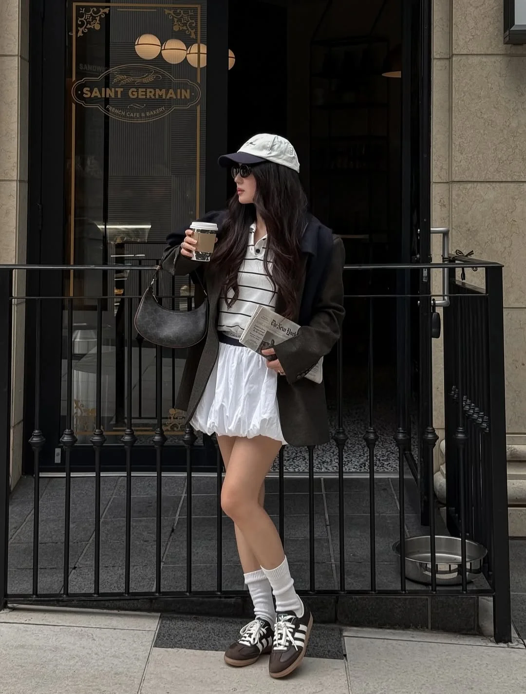 18 fall streetwear outfits NYC 2026 Preppy Café Style With Modern Balloon Skirt