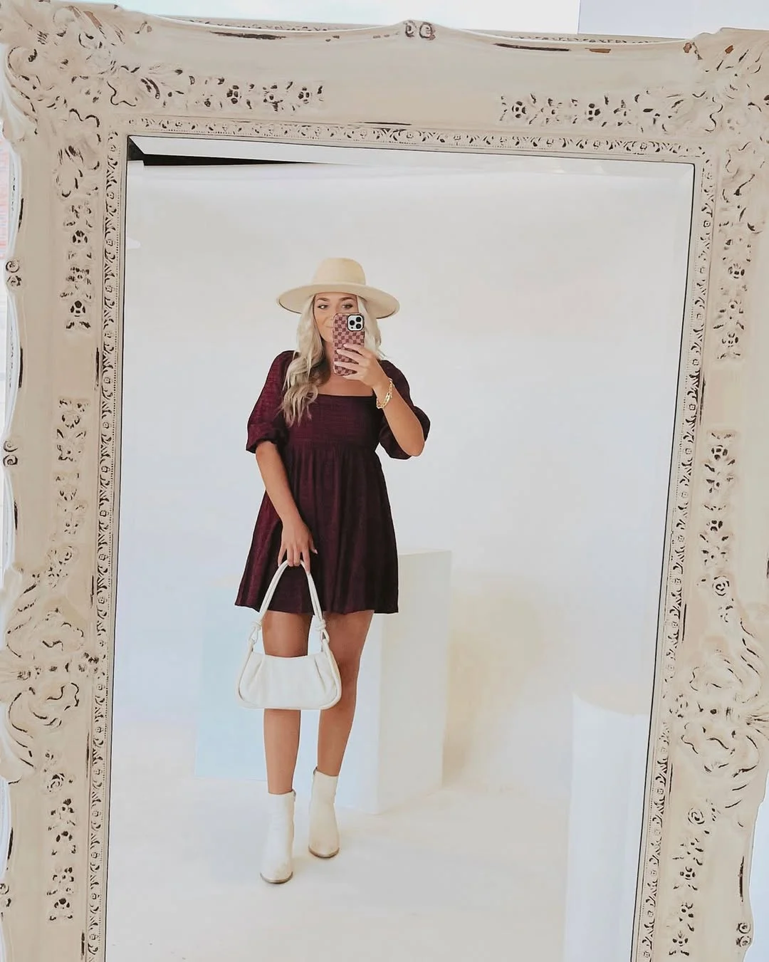 22 fall wedding guest dress 2026 Rustic Burgundy Dress with Boots for a Casual Fall Wedding