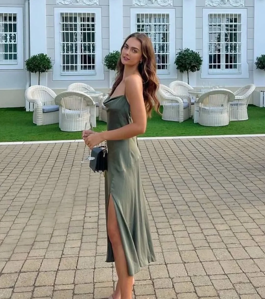 22 fall wedding guest dress 2026 Sage Satin Sophistication for Modern Cocktail Attire