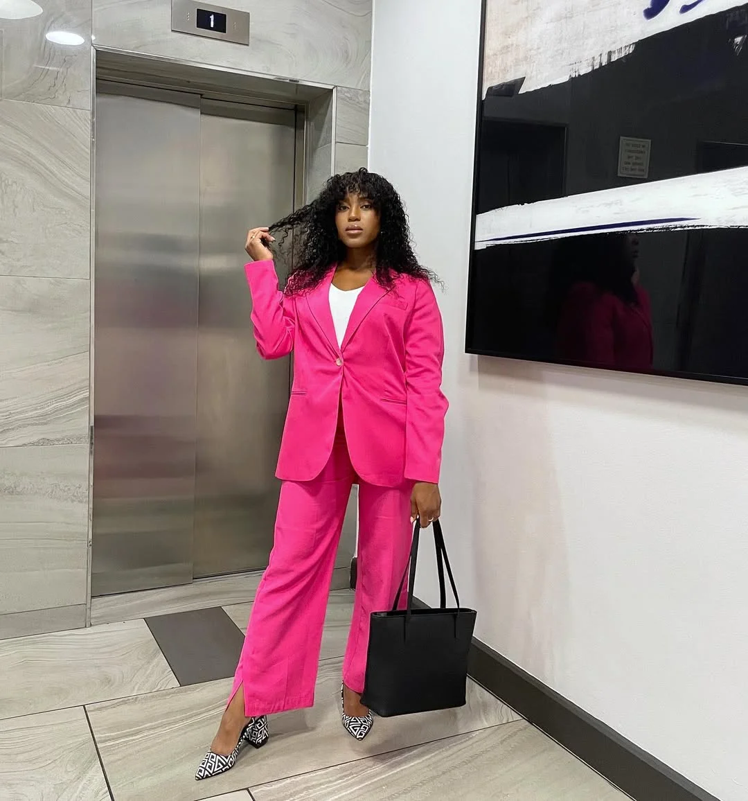 21 fall work outfits 2026 Bold Pink Suiting for Confident Workplace Dressing