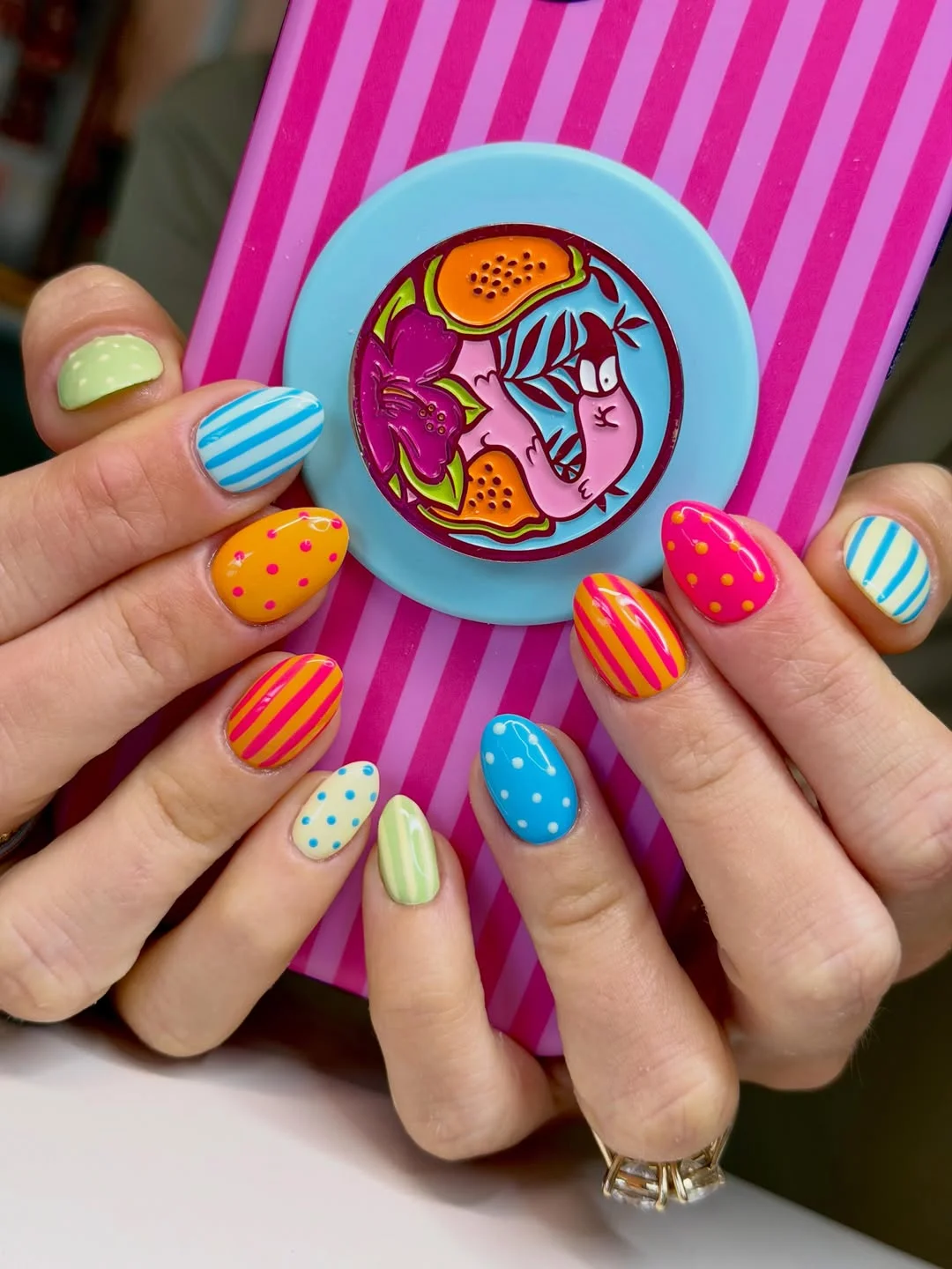 21 funky summer nails 2026 Candy Stripe Nails That Feel Like Summer Fairgrounds