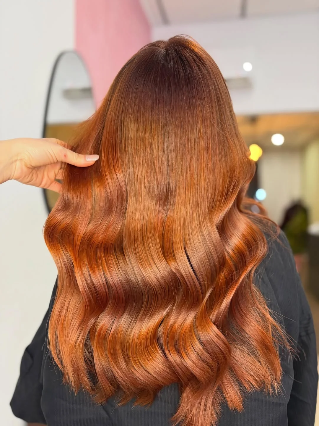 July Hair Colour Ideas 2026 Molten Copper Gloss With Golden Ginger Dimension