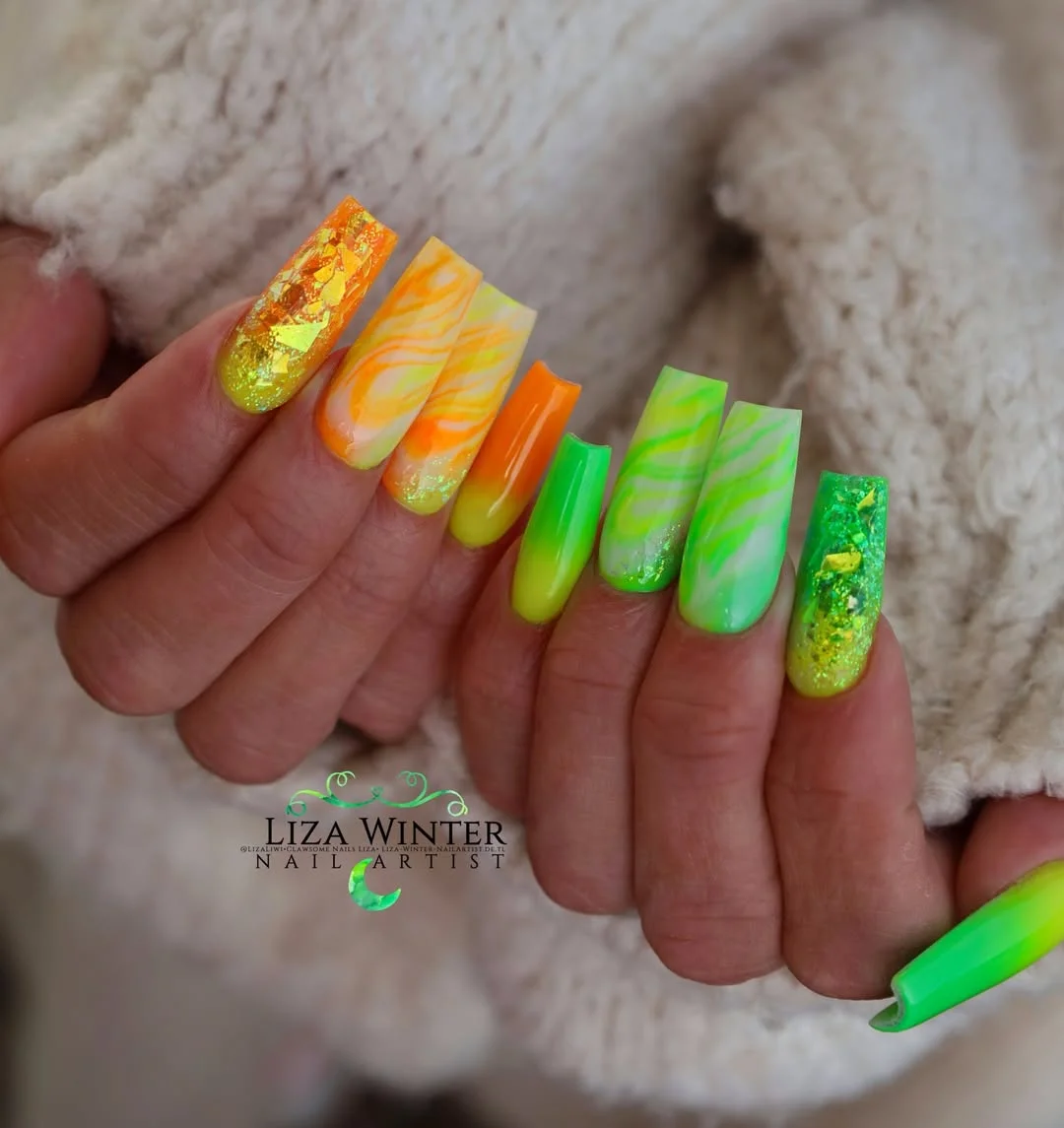 20 July Nail Colours Ideas 2026 Electric Citrus Mix And Match