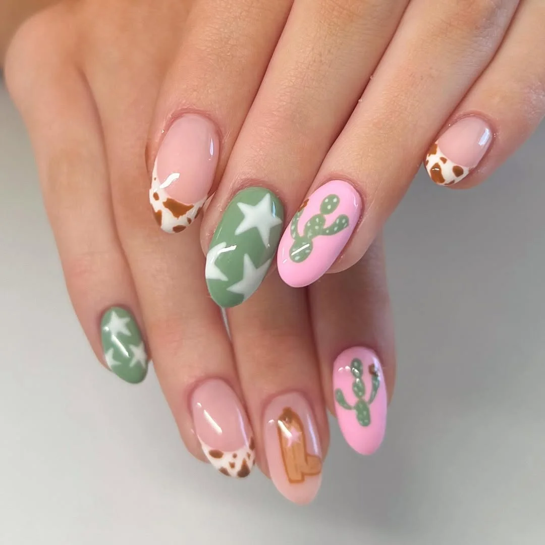 23 July nails design ideas 2026 Western Desert Mix And Match Nails