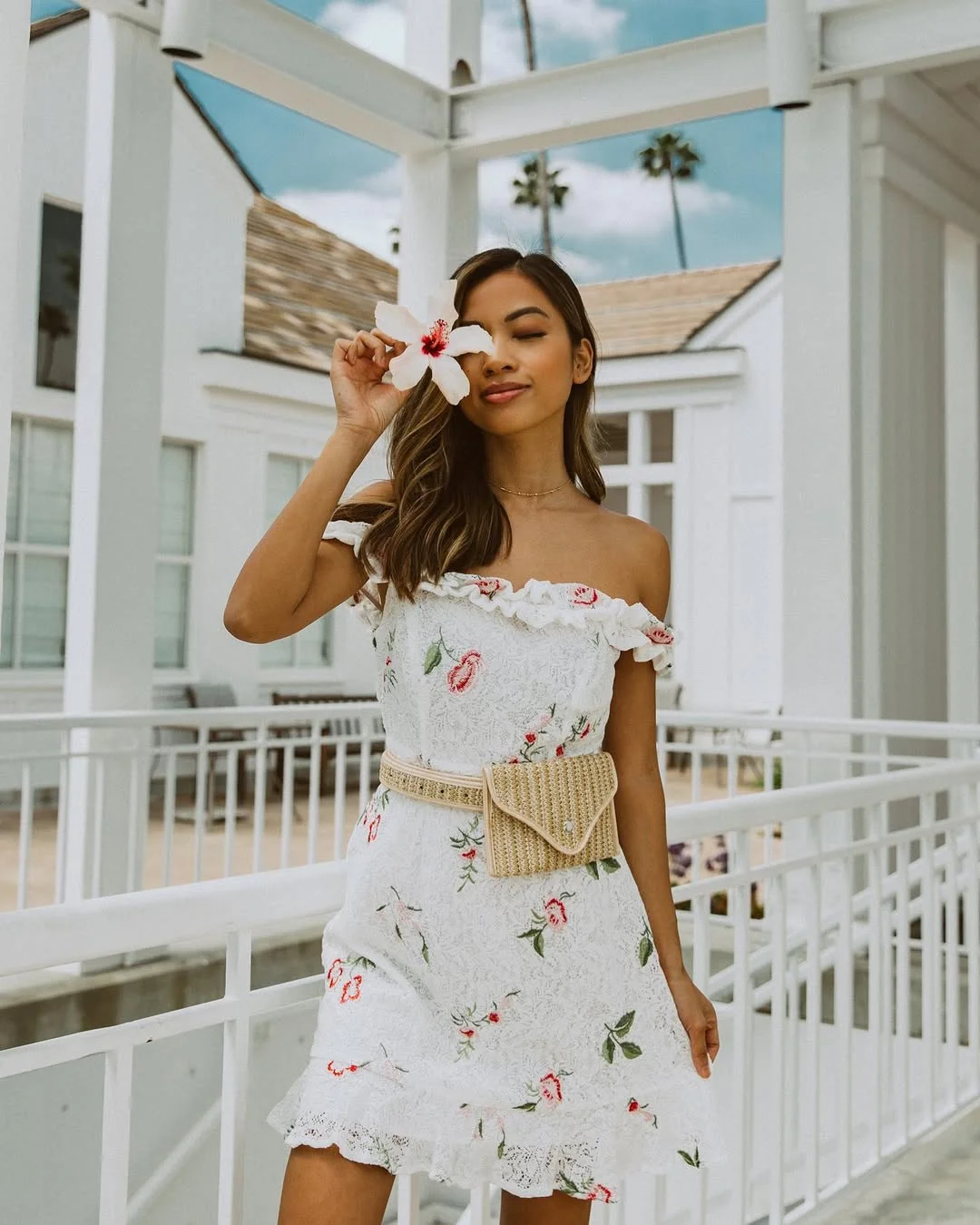 July Outfits Ideas 2026 Romantic Floral Mini Dress for Soft Summer Days