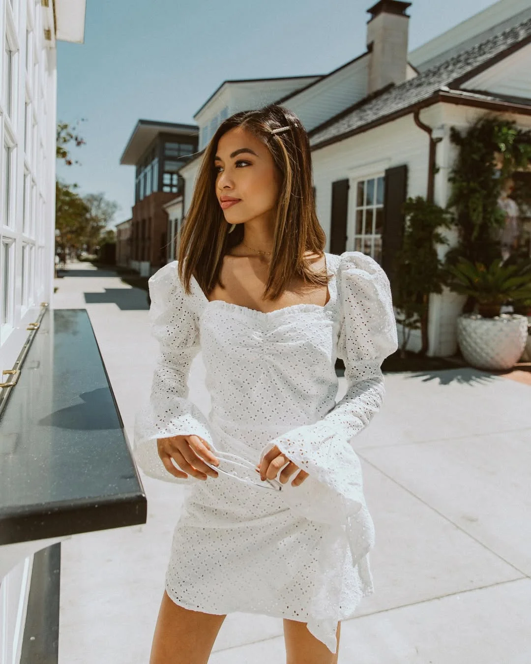 July Outfits Ideas 2026 White Eyelet Dress That Captures Modern Summer Romance