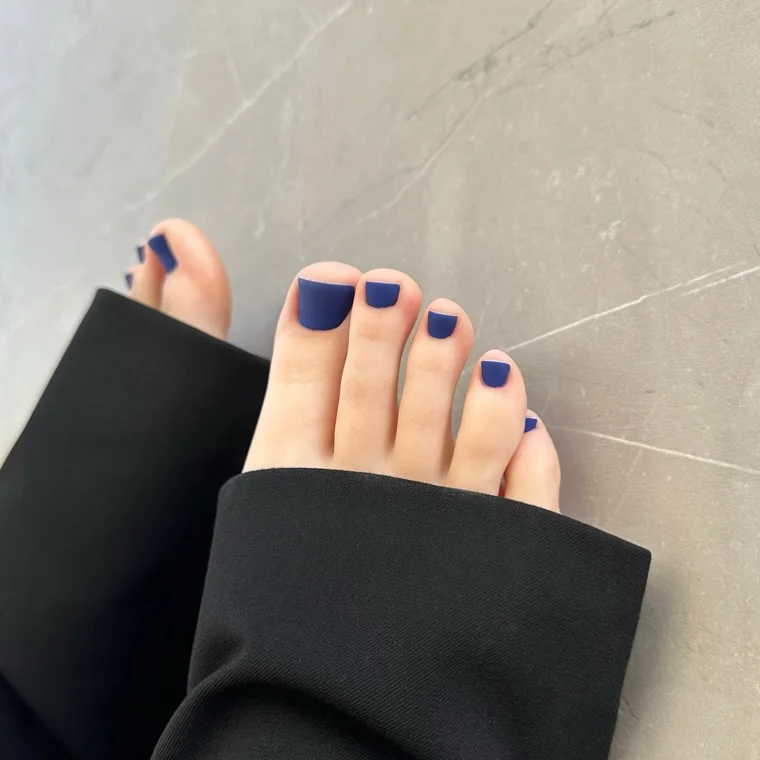 21 July toe nail colours ideas 2026 Midnight Navy Pedicure For Minimalist Confidence