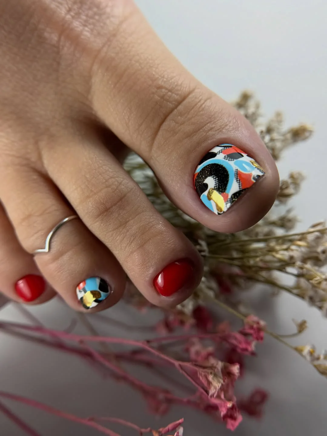 21 July toe nail colours ideas 2026 Abstract Art Pedicure With Gallery Inspired Energy