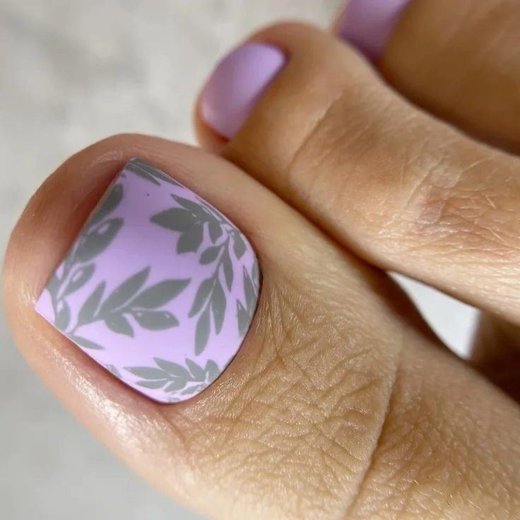 21 July toe nail colours ideas 2026 Lavender Botanical Pedicure With Soft Modern Detail