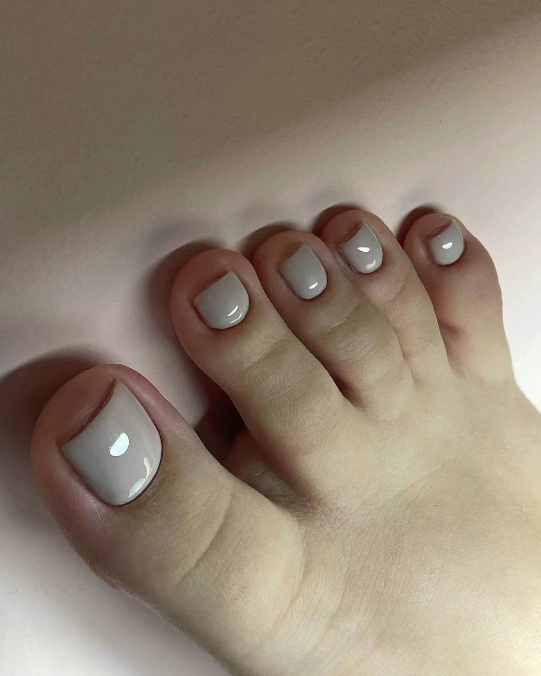 21 July toe nails design - summer ideas 2026 Glossy Nude Pedicure That Never Goes Out Of Style