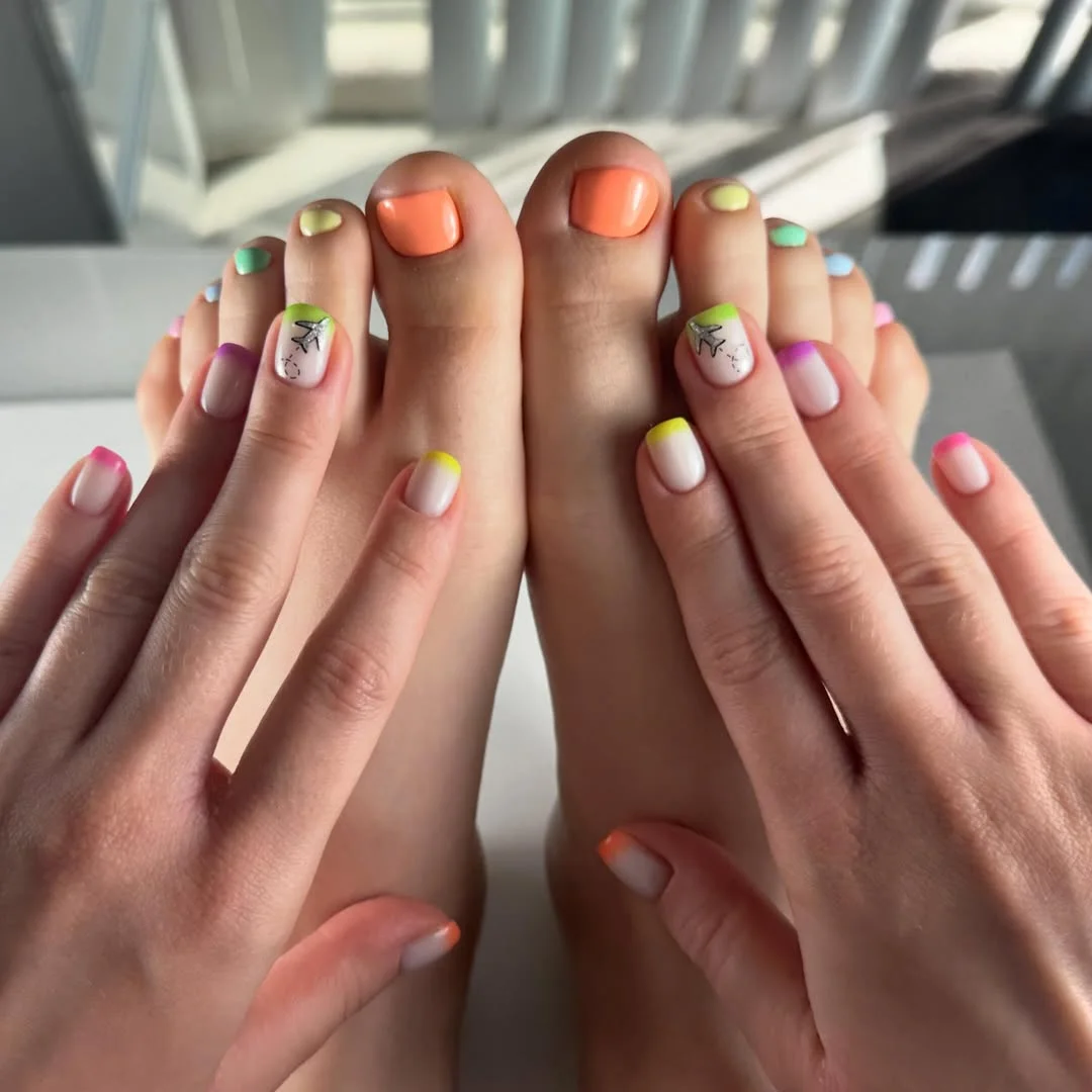 21 July toe nails design - summer ideas 2026 Pastel Rainbow Accents For Playful Vacation Vibes