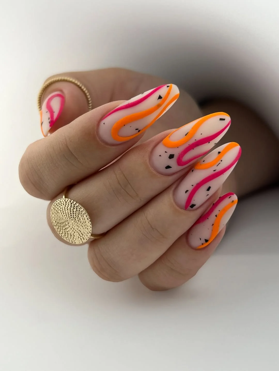 20 June manicure ideas 2026 Neon Wave Art with a Retro Summer Twist