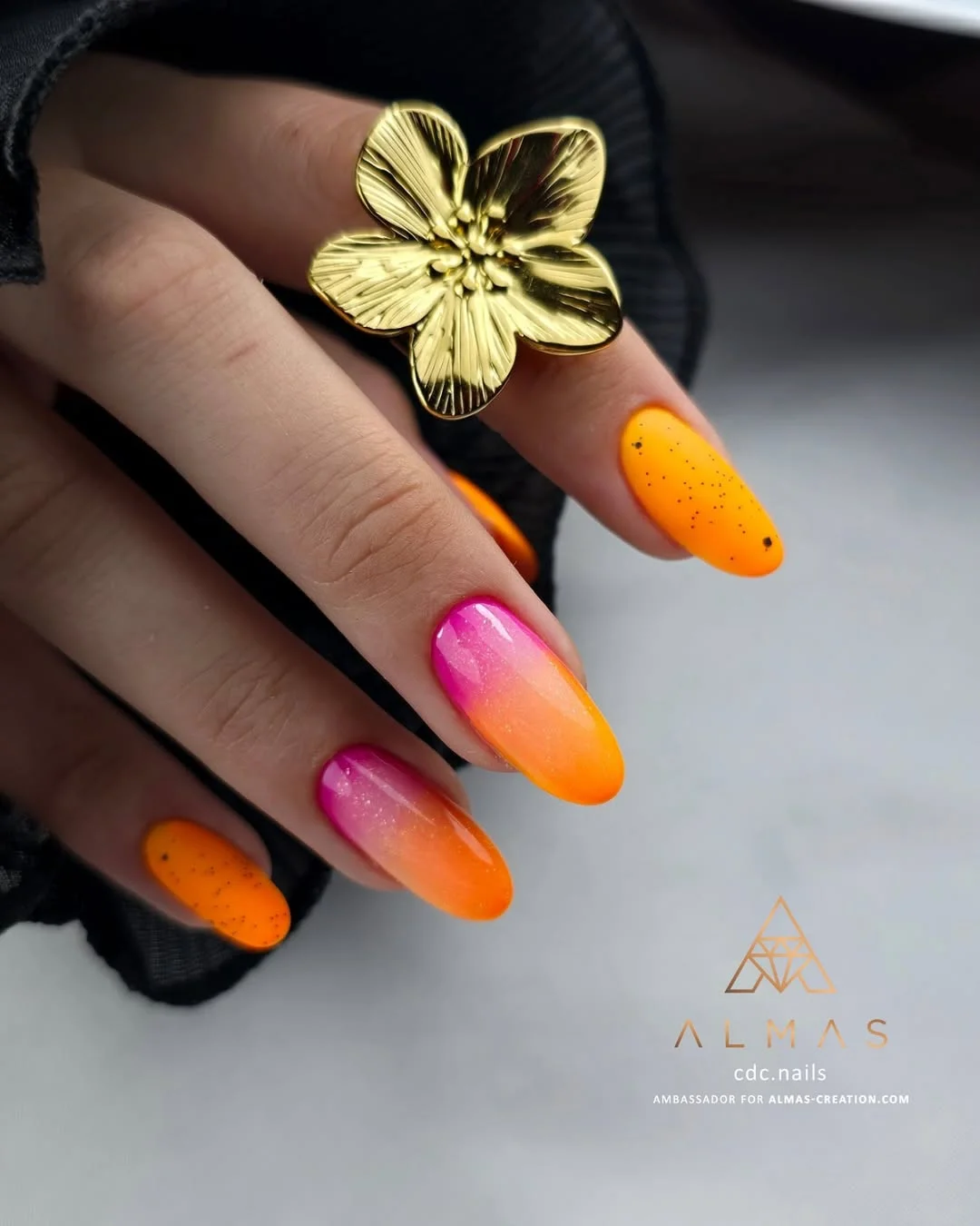 20 June manicure ideas 2026 Sunset Ombre Nails in Tropical Tones