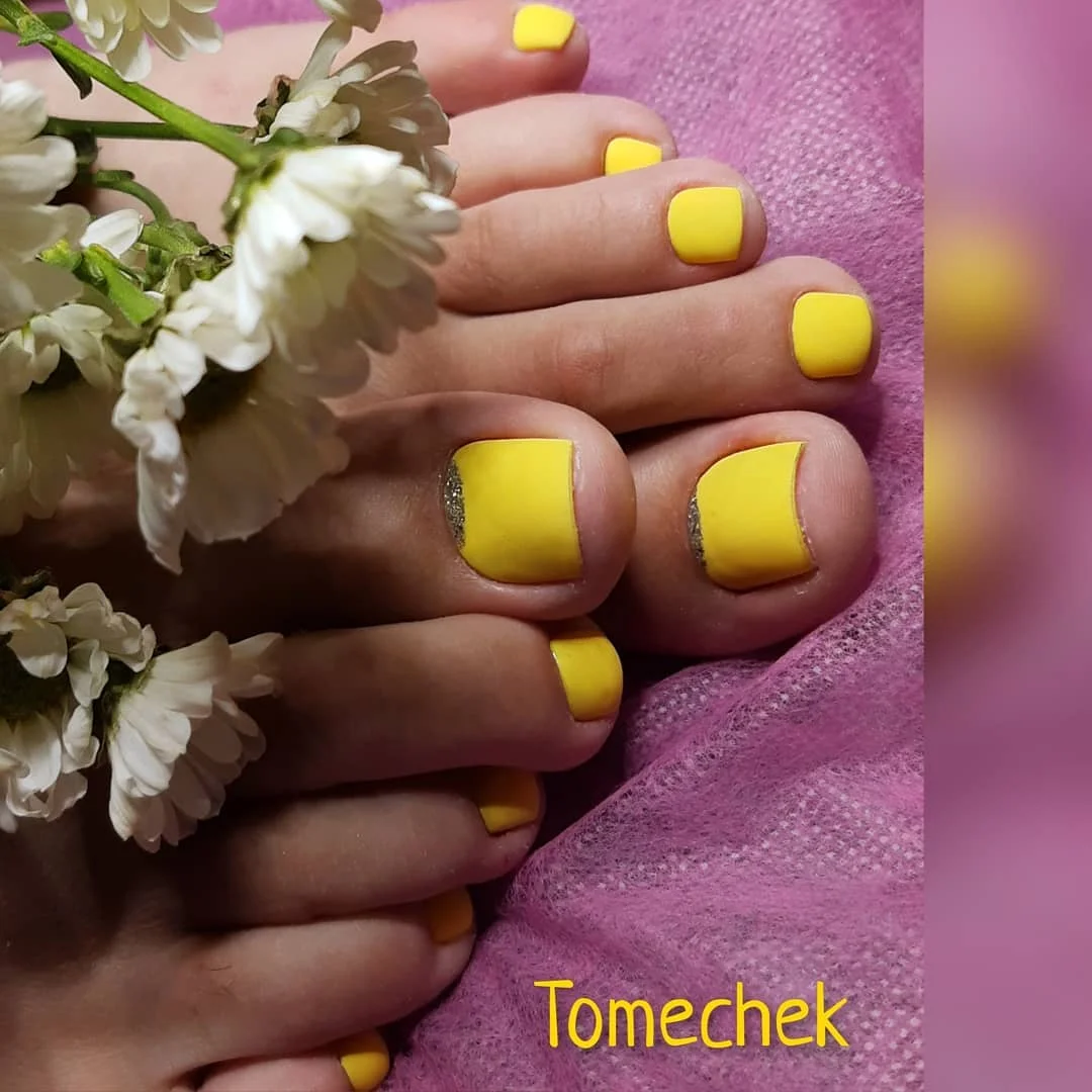 19 June pedicure ideas 2026 Sunshine Yellow Pedicure with a Playful Twist