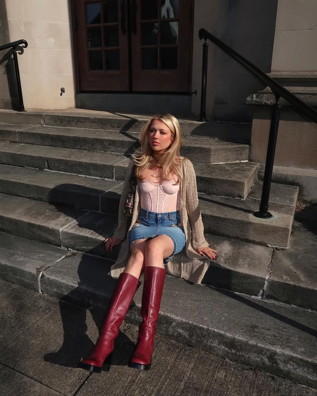 20 New trends: fall fashion 2026 Romantic Denim and Burgundy Boot Energy