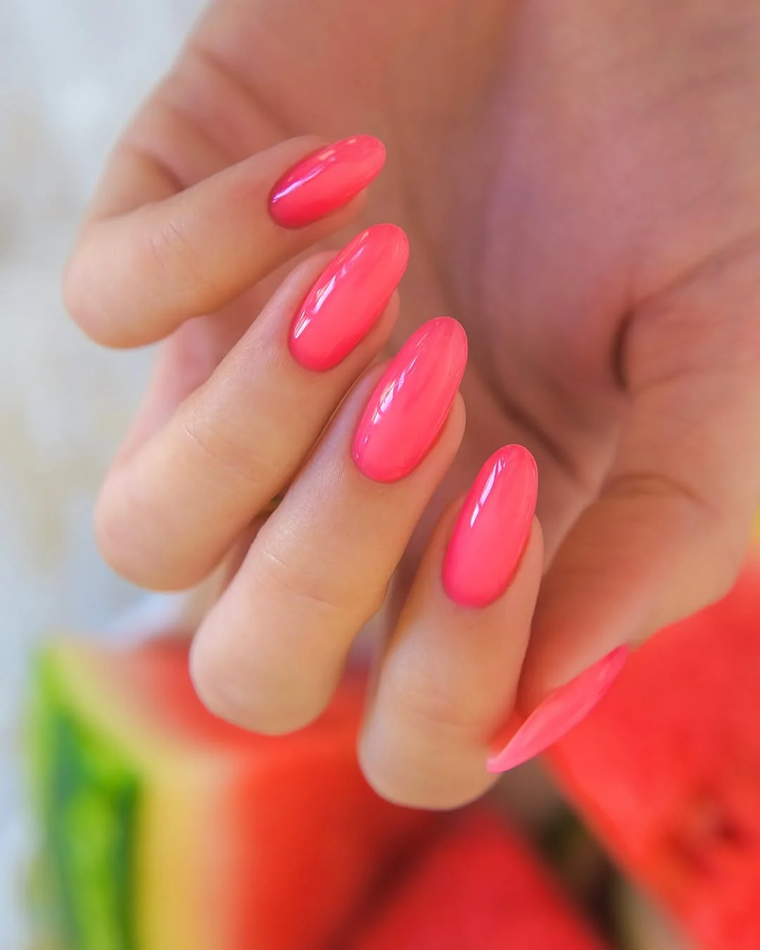 21 plain summer nails 2026 Neon Watermelon Pink Nails That Define Summer