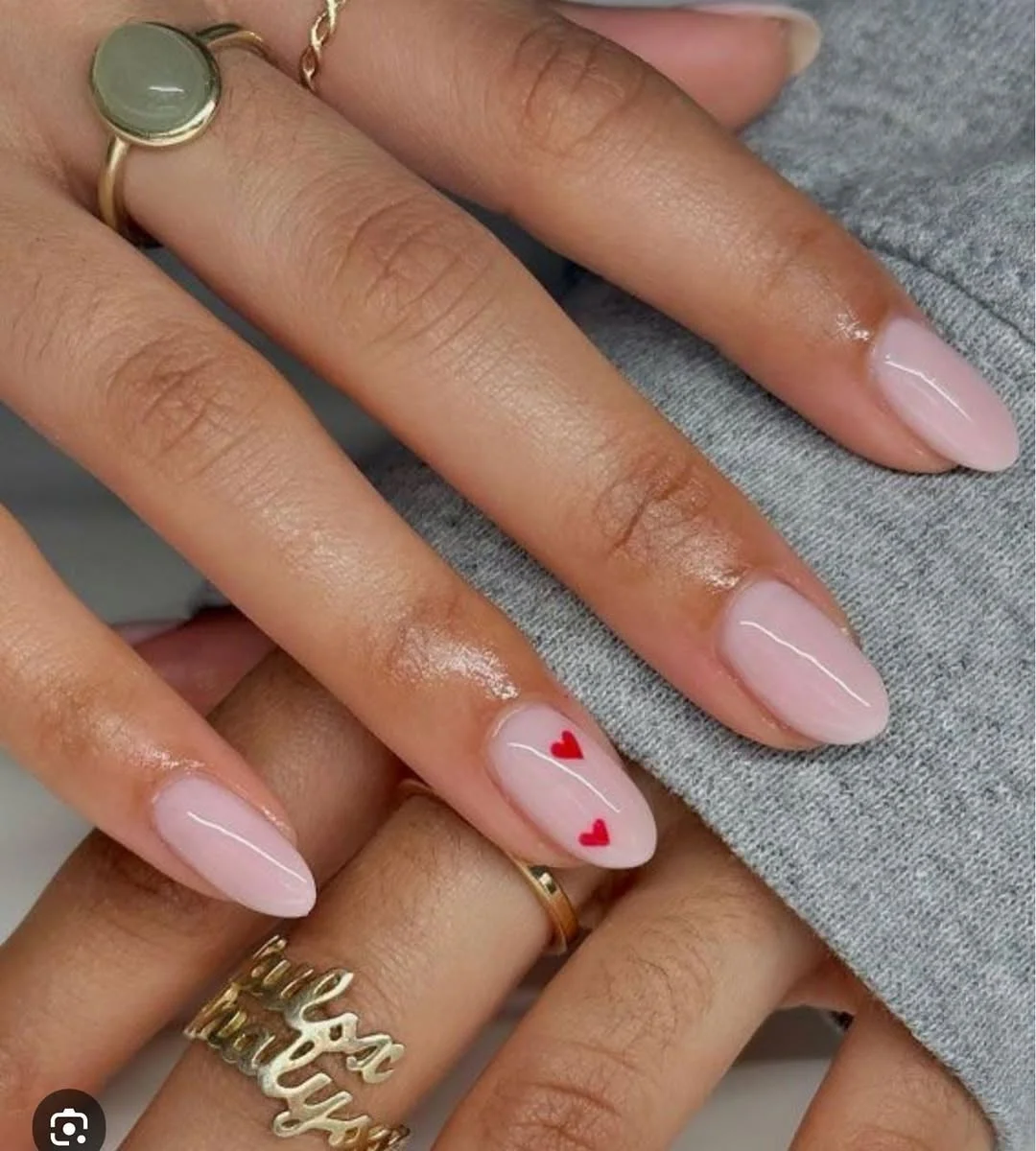 21 plain summer nails 2026 Soft Blush Nails With Tiny Heart Accents