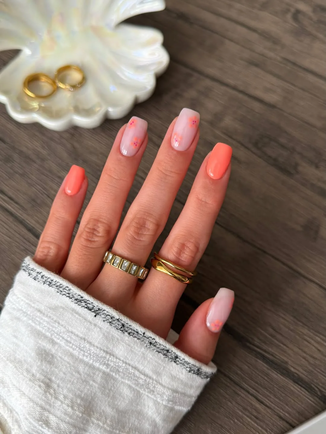 21 plain summer nails 2026 Peach Blossom Nails With Delicate Floral Details