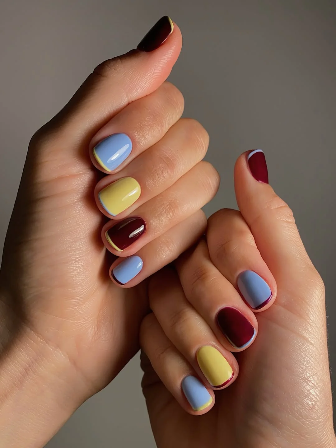 21 plain summer nails 2026 Pastel Color Block Nails For Sunny Days