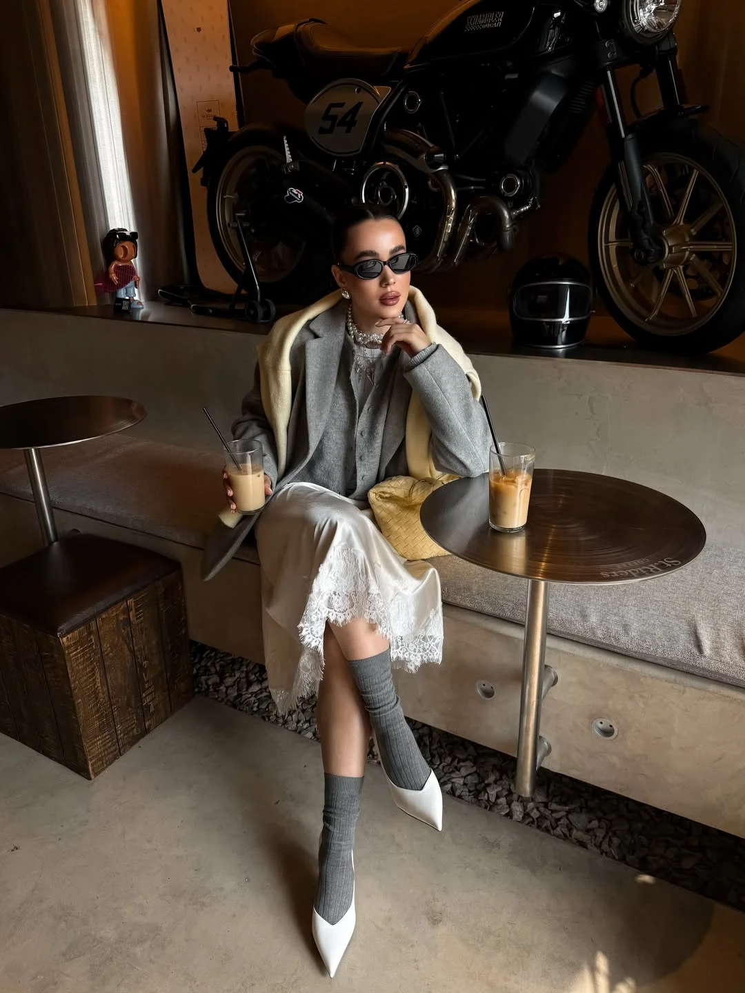 Summer to fall outfits 2026 Tailored Layers and Lace for Sophisticated Coffee Dates