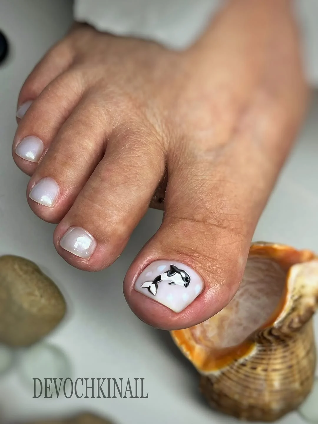 21 summer toe nails design ideas 2026 Simple Ocean Inspired Koi Fish Pedicure